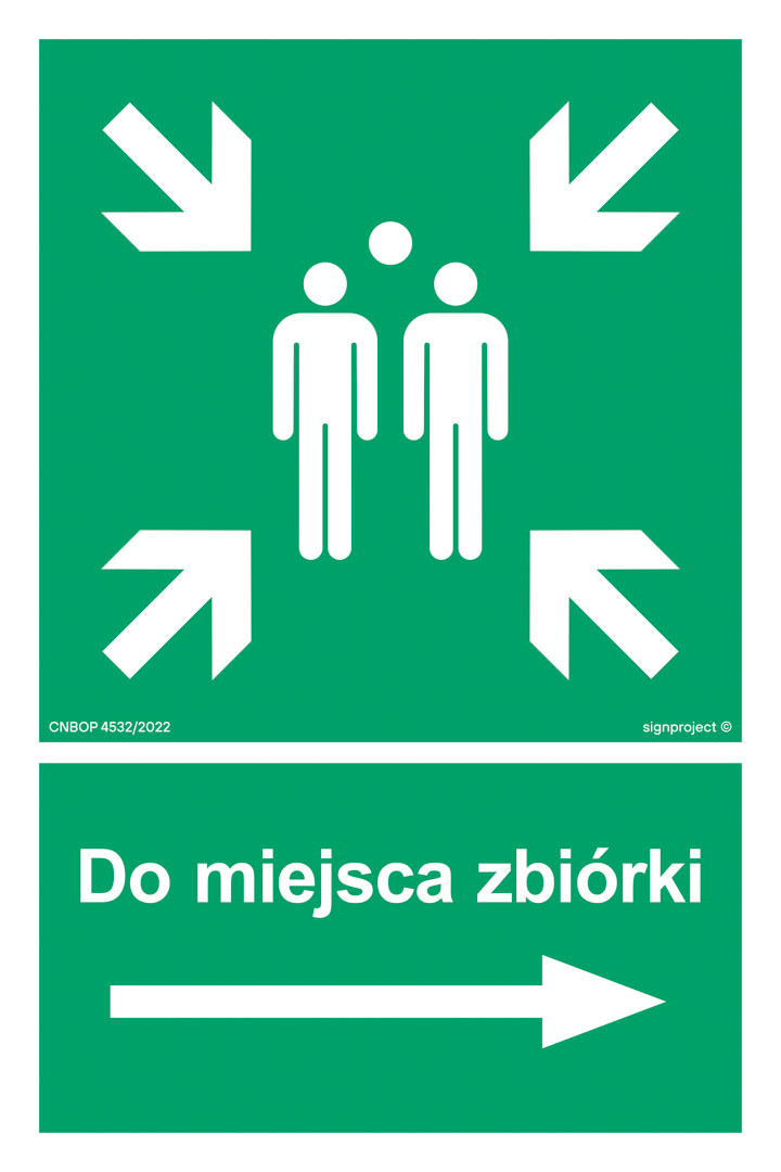 AC042 DO MIEJSCA ZBIÓRKI W PRAWO, FS - FOLIA SAMOPRZYLEPNA FOTOLUMINESCENCYJNA; (150X225MM)