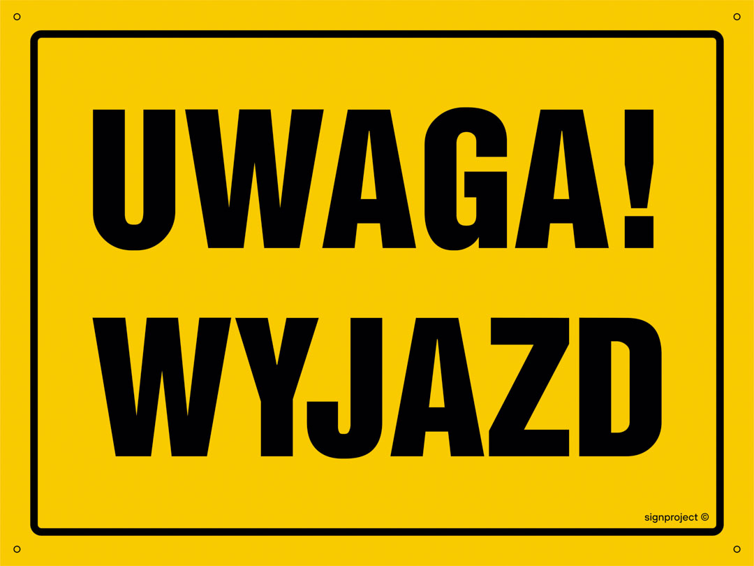 OA151 UWAGA! WYJAZD, FN - FOLIA SAMOPRZYLEPNA; (300X215MM)