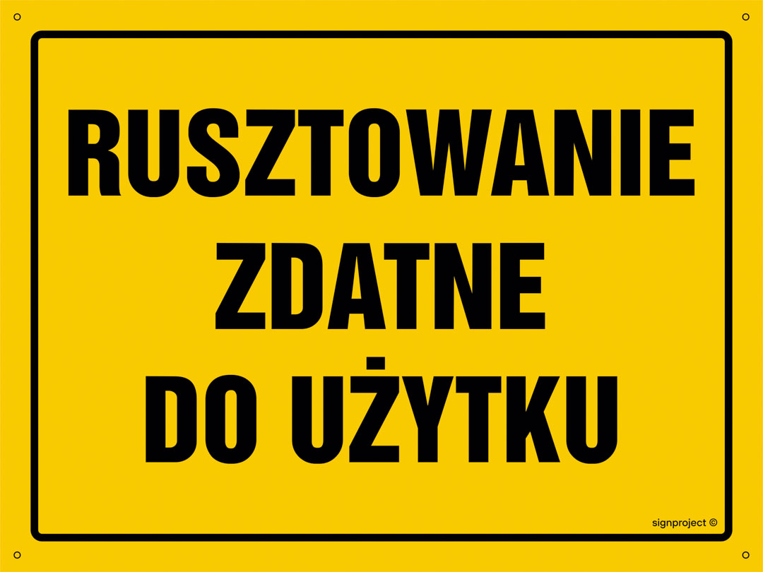 OA172 RUSZTOWANIE ZDATNE DO UŻYTKU, BN - PŁYTA ŻÓŁTA 0,6MM; (300X215MM)