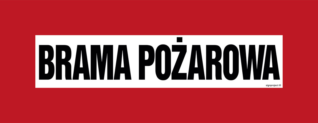 BC106 BRAMA POŻAROWA, KN - FOLIA PODŁOGOWA NIEŚWIECĄCA; (360X140MM)