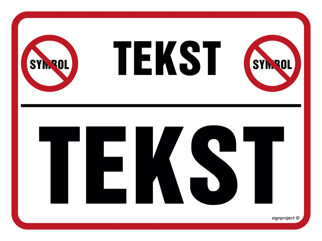 ZNAK NA ZAMÓWIENIE WZÓR B-020, PN - PŁYTA PCV 1MM; (200X150MM)