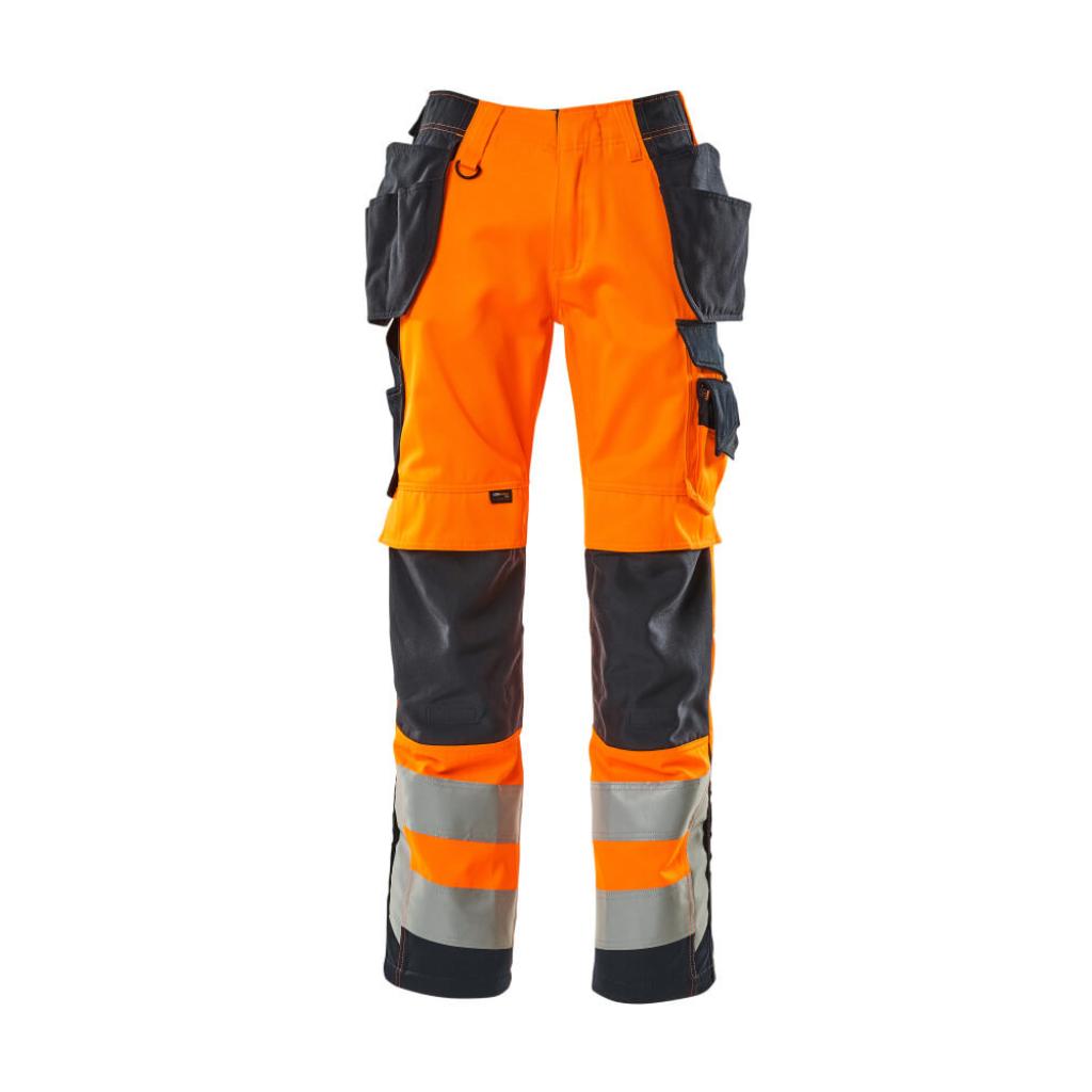 SPODNIE Z KIESZENIAMI WISZĄCYMI MASCOT SAFE SUPREME WIGAN 15531-860; POMARAŃCZ HI-VIS/CIEMNY GRANAT