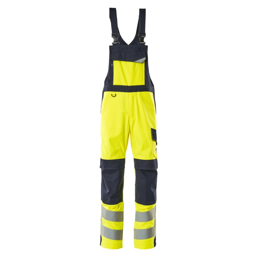 OGRODNICZKI Z KIESZENIAMI NA KOLANACH MASCOT MULTISAFE DAVOS 13869-216; ŻÓŁTY HI-VIS/CIEMNY GRANAT