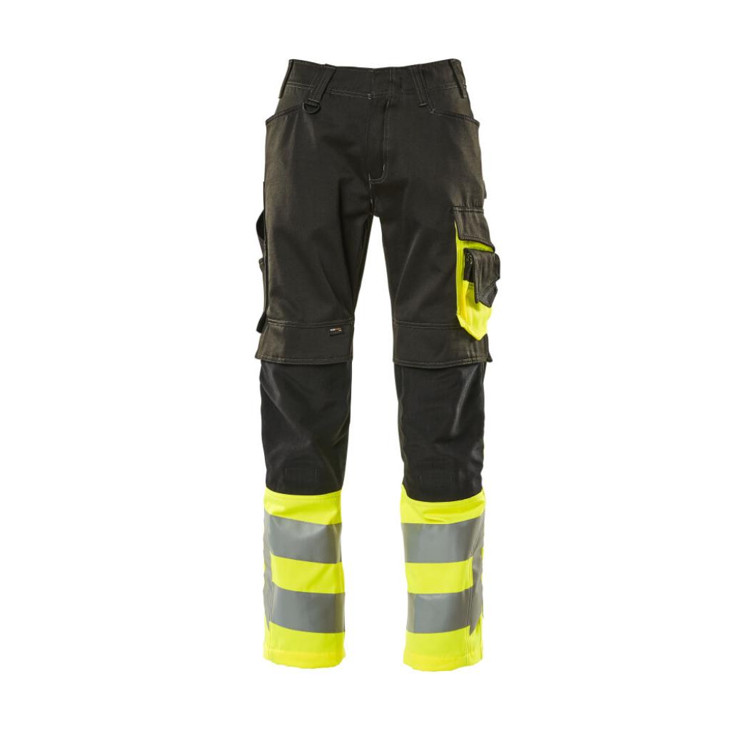 SPODNIE Z KIESZENIAMI NA KOLANACH MASCOT SAFE SUPREME LEEDS 15679-860; CZERŃ/ŻÓŁTY HI-VIS