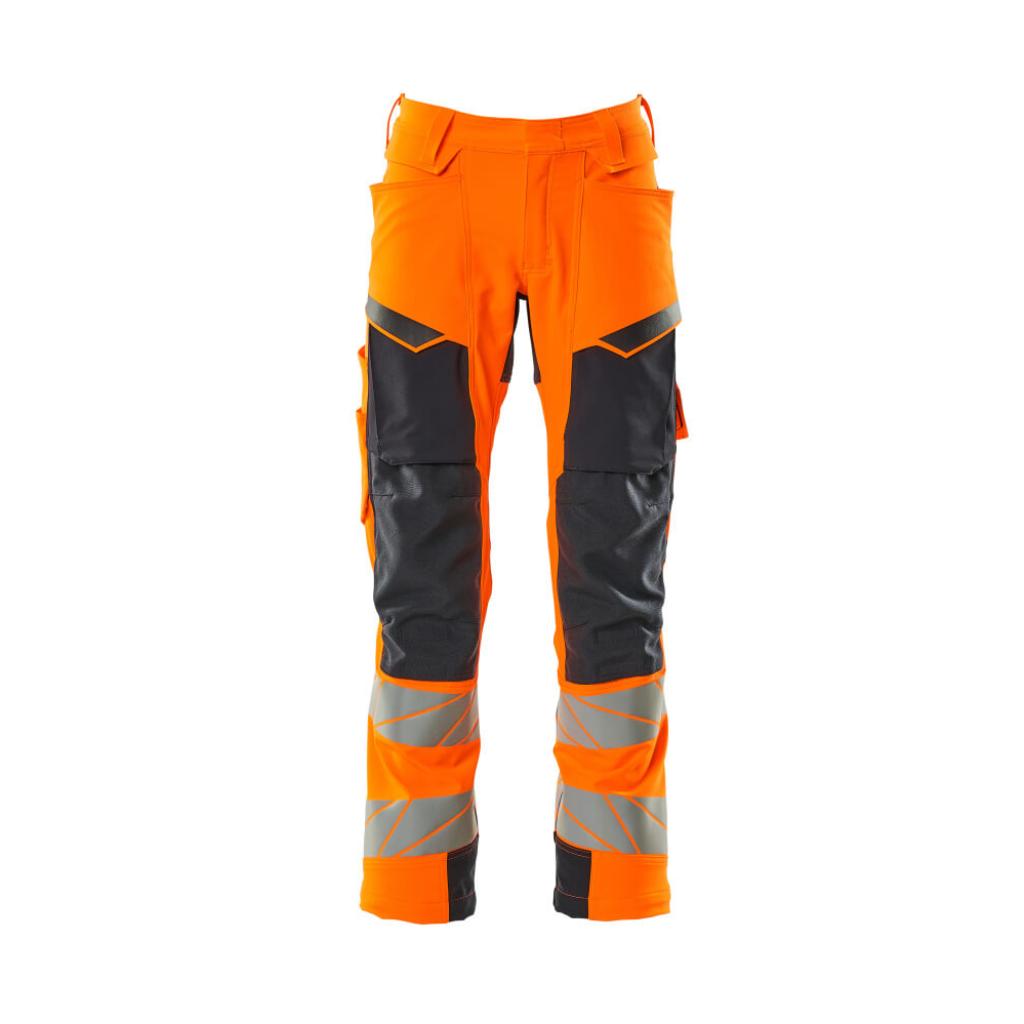 SPODNIE Z KIESZENIAMI NA KOLANACH MASCOT ACCELERATE SAFE 19079-511; POMARAŃCZ HI-VIS/CIEMNY GRANAT