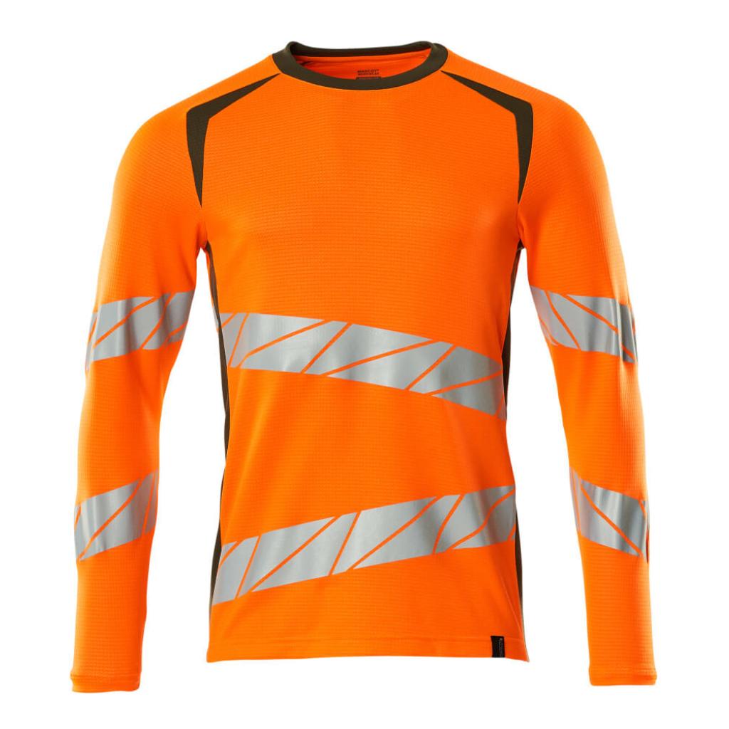 T-SHIRT Z DŁUGIMI RĘKAWAMI MASCOT ACCELERATE SAFE 19081-771; POMARAŃCZ HI-VIS/ZIELONY MECH