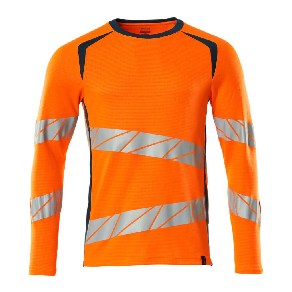 T-SHIRT Z DŁUGIMI RĘKAWAMI MASCOT ACCELERATE SAFE 19081-771; POMARAŃCZ HI-VIS/CIEMNA PETROLOWY
