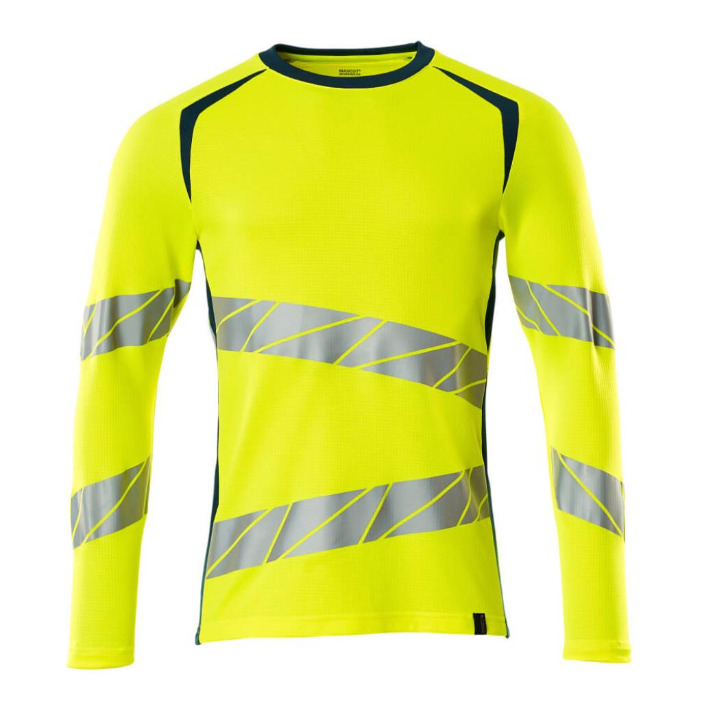 T-SHIRT Z DŁUGIMI RĘKAWAMI MASCOT ACCELERATE SAFE 19081-771; ŻÓŁTY HI-VIS/CIEMNA PETROLOWY