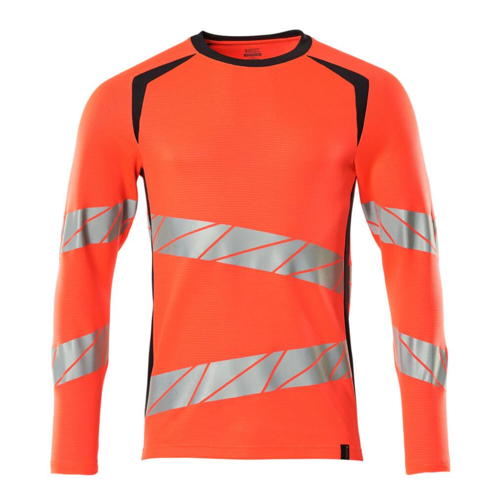 T-SHIRT Z DŁUGIMI RĘKAWAMI MASCOT ACCELERATE SAFE 19081-771; CZERWIEŃ HI-VIS/CIEMNY GRANAT