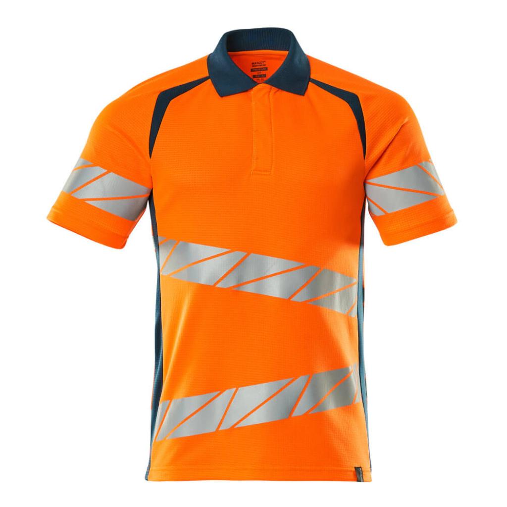 KOSZULKA POLO MASCOT ACCELERATE SAFE 19083-771; POMARAŃCZ HI-VIS/CIEMNA PETROLOWY