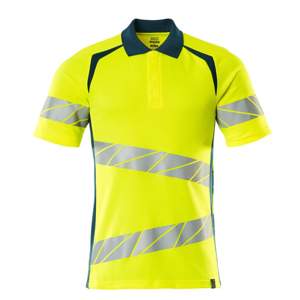 KOSZULKA POLO MASCOT ACCELERATE SAFE 19083-771; ŻÓŁTY HI-VIS/CIEMNA PETROLOWY