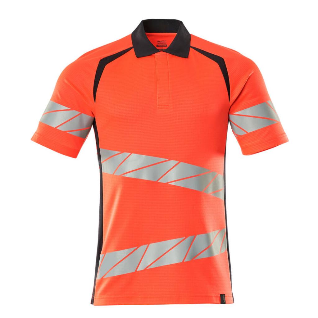 KOSZULKA POLO MASCOT ACCELERATE SAFE 19083-771; CZERWIEŃ HI-VIS/CIEMNY GRANAT
