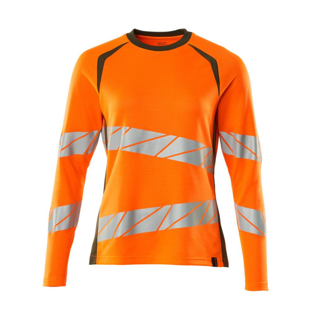 T-SHIRT Z DŁUGIMI RĘKAWAMI MASCOT ACCELERATE SAFE 19091-771; POMARAŃCZ HI-VIS/ZIELONY MECH