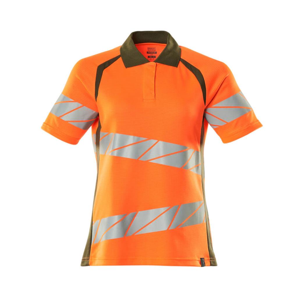 KOSZULKA POLO MASCOT ACCELERATE SAFE 19093-771; POMARAŃCZ HI-VIS/ZIELONY MECH