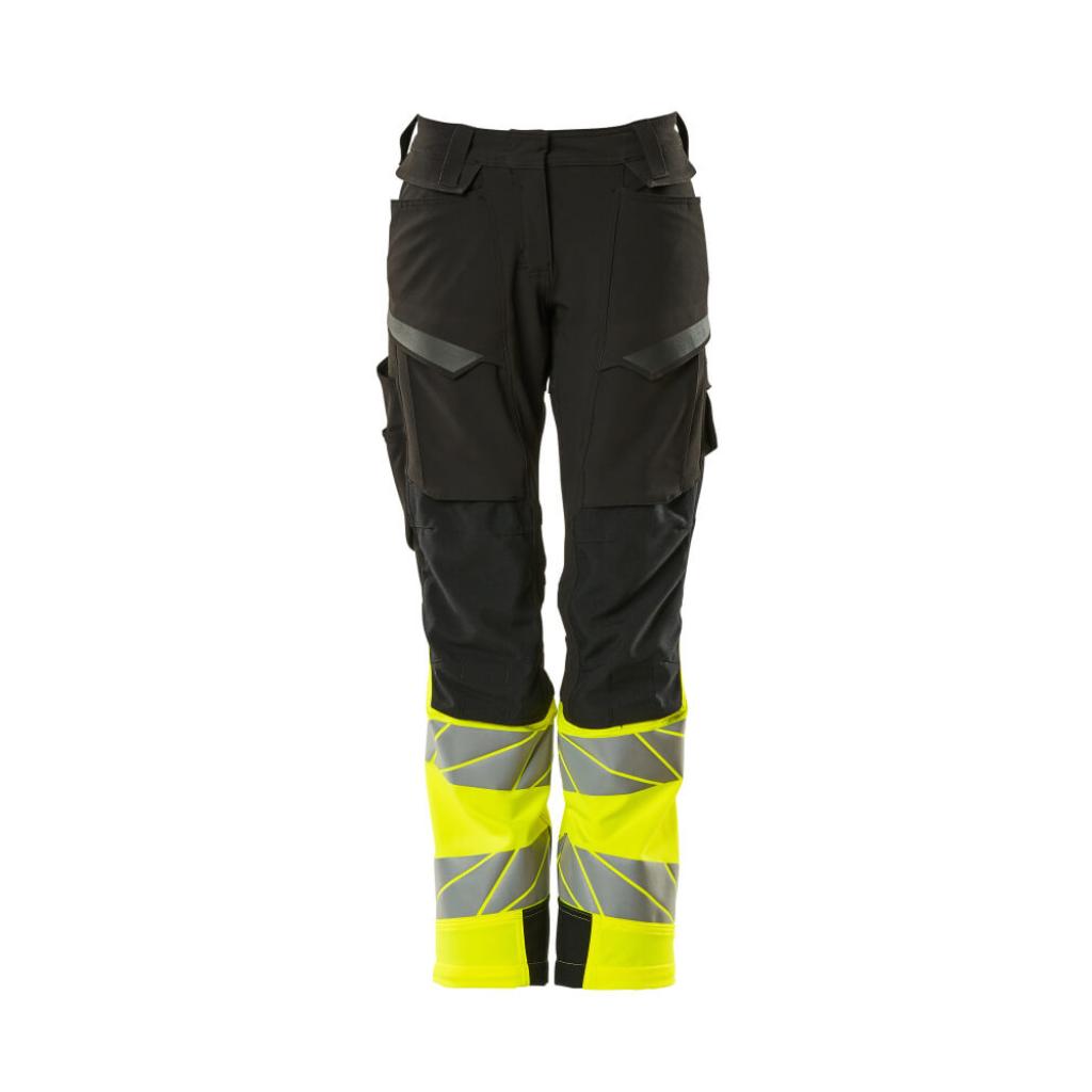 SPODNIE Z KIESZENIAMI NA KOLANACH MASCOT ACCELERATE SAFE 19178-511; CZERŃ/ŻÓŁTY HI-VIS