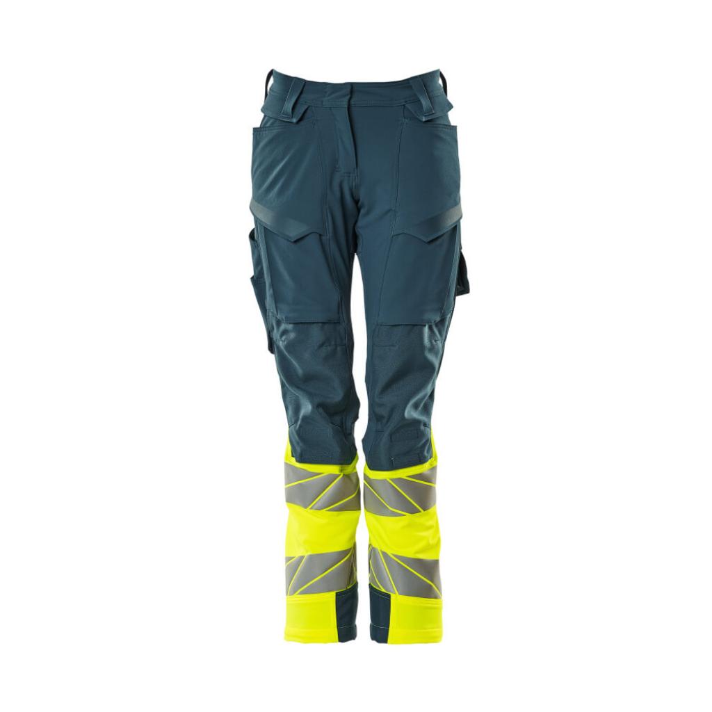 SPODNIE Z KIESZENIAMI NA KOLANACH MASCOT ACCELERATE SAFE 19178-511; CIEMNA PETROLOWY/ŻÓŁTY HI-VIS