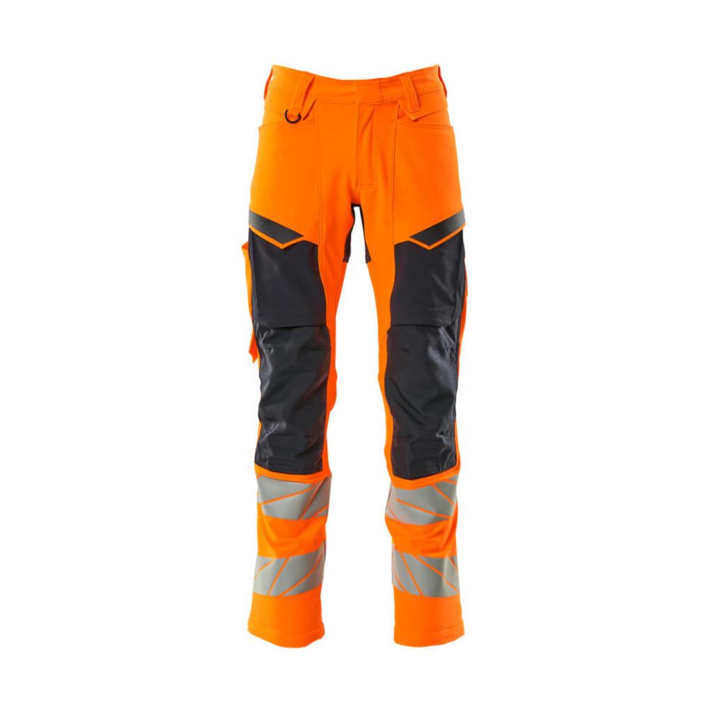 SPODNIE Z KIESZENIAMI NA KOLANACH MASCOT ACCELERATE SAFE 19479-711; POMARAŃCZ HI-VIS/CIEMNY GRANAT