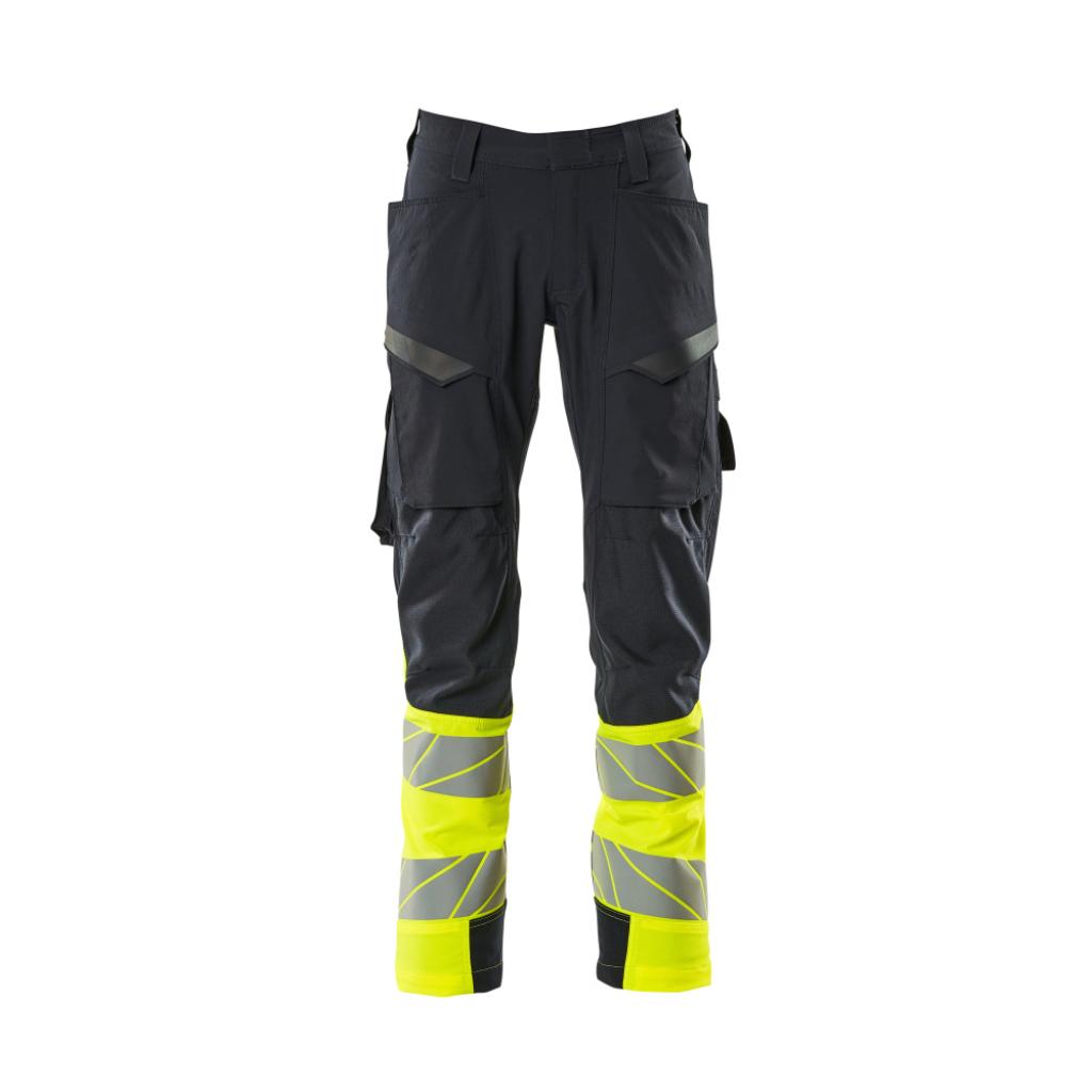 SPODNIE Z KIESZENIAMI NA UDACH MASCOT ACCELERATE SAFE 19379-510; CIEMNY GRANAT/ŻÓŁTY HI-VIS