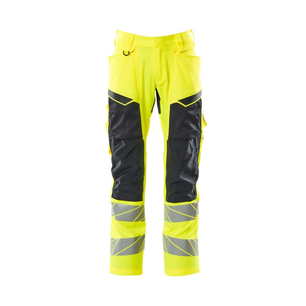 SPODNIE Z KIESZENIAMI NA KOLANACH MASCOT ACCELERATE SAFE 19579-236; ŻÓŁTY HI-VIS/CIEMNY GRANAT