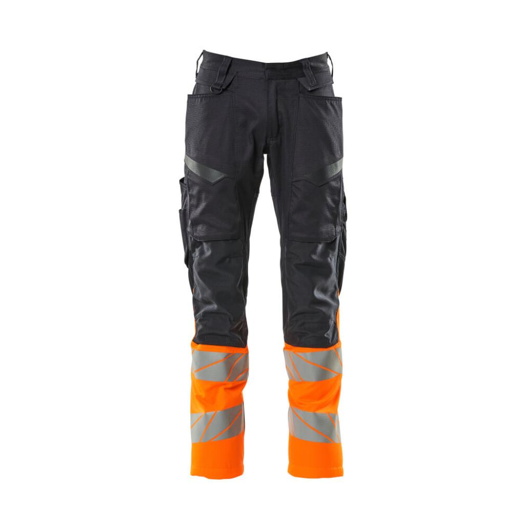 SPODNIE Z KIESZENIAMI NA KOLANACH MASCOT ACCELERATE SAFE 19679-236; CIEMNY GRANAT/POMARAŃCZ HI-VIS