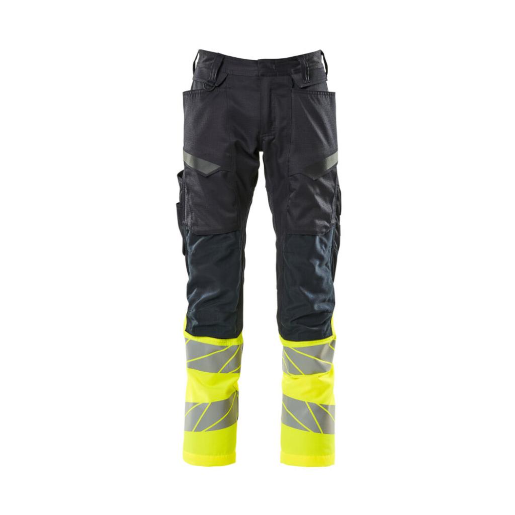 SPODNIE Z KIESZENIAMI NA KOLANACH MASCOT ACCELERATE SAFE 19679-236; CIEMNY GRANAT/ŻÓŁTY HI-VIS