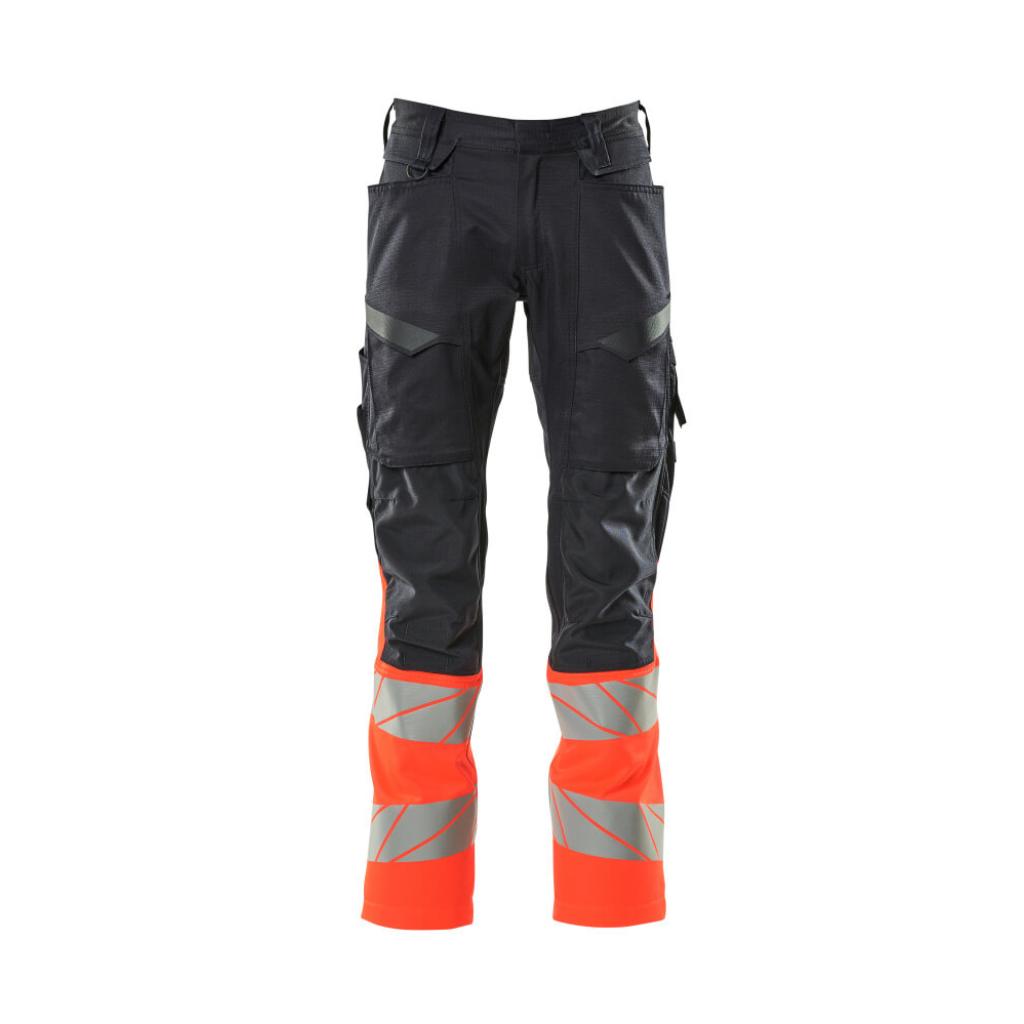 SPODNIE Z KIESZENIAMI NA KOLANACH MASCOT ACCELERATE SAFE 19679-236; CIEMNY GRANAT/CZERWIEŃ HI-VIS