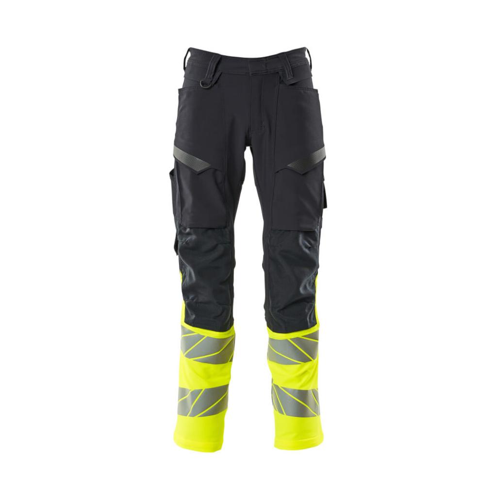 SPODNIE Z KIESZENIAMI NA KOLANACH MASCOT ACCELERATE SAFE 19879-711; CIEMNY GRANAT/ŻÓŁTY HI-VIS