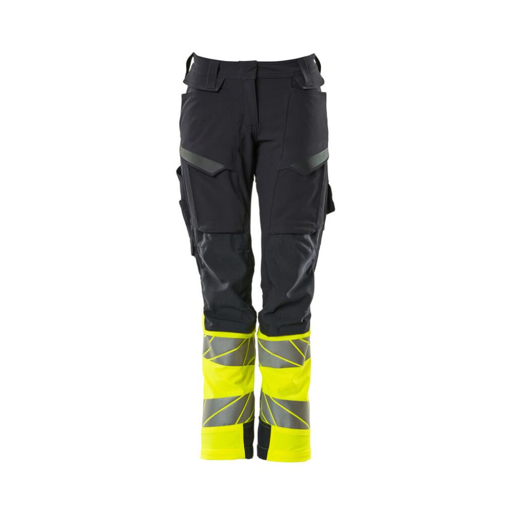 SPODNIE Z KIESZENIAMI NA KOLANACH MASCOT ACCELERATE SAFE 19178-511; CIEMNY GRANAT/ŻÓŁTY HI-VIS