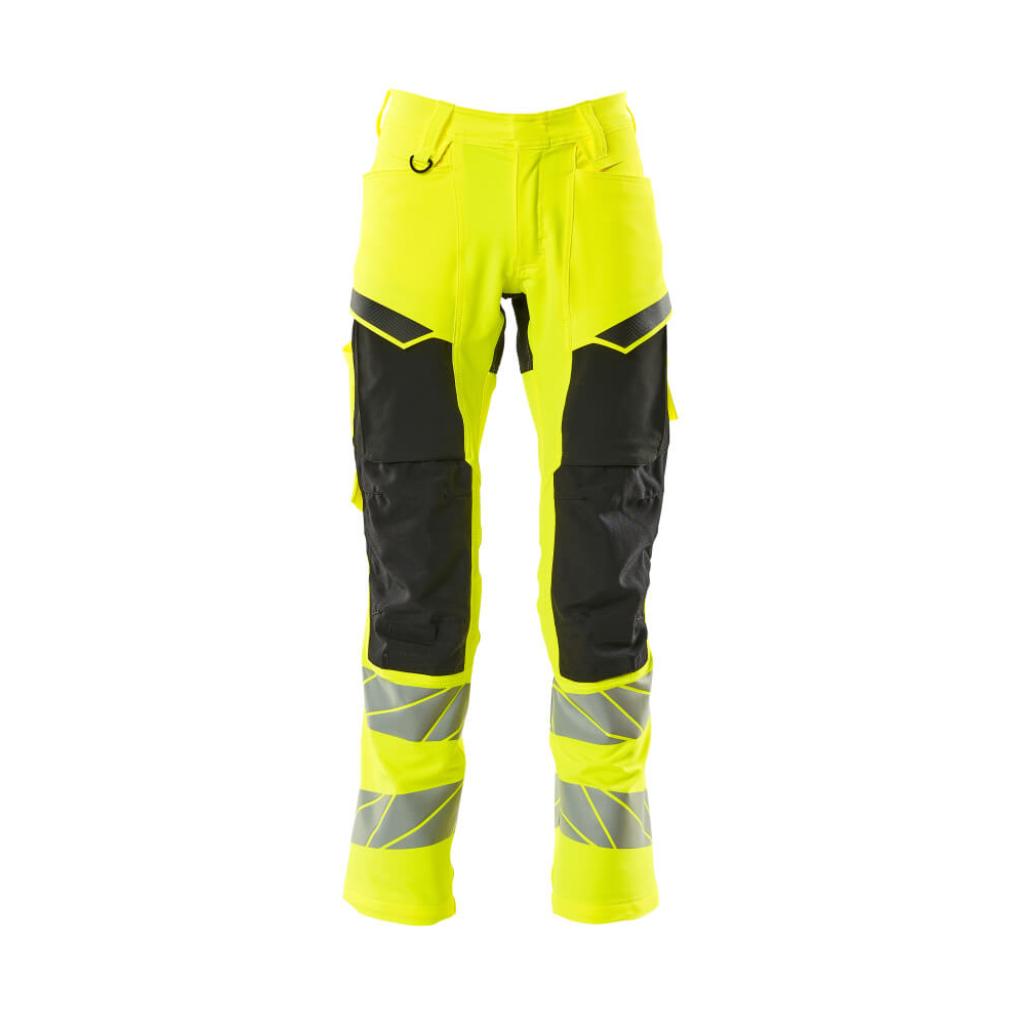 SPODNIE Z KIESZENIAMI NA KOLANACH MASCOT ACCELERATE SAFE 19479-711; ŻÓŁTY HI-VIS/CZERŃ