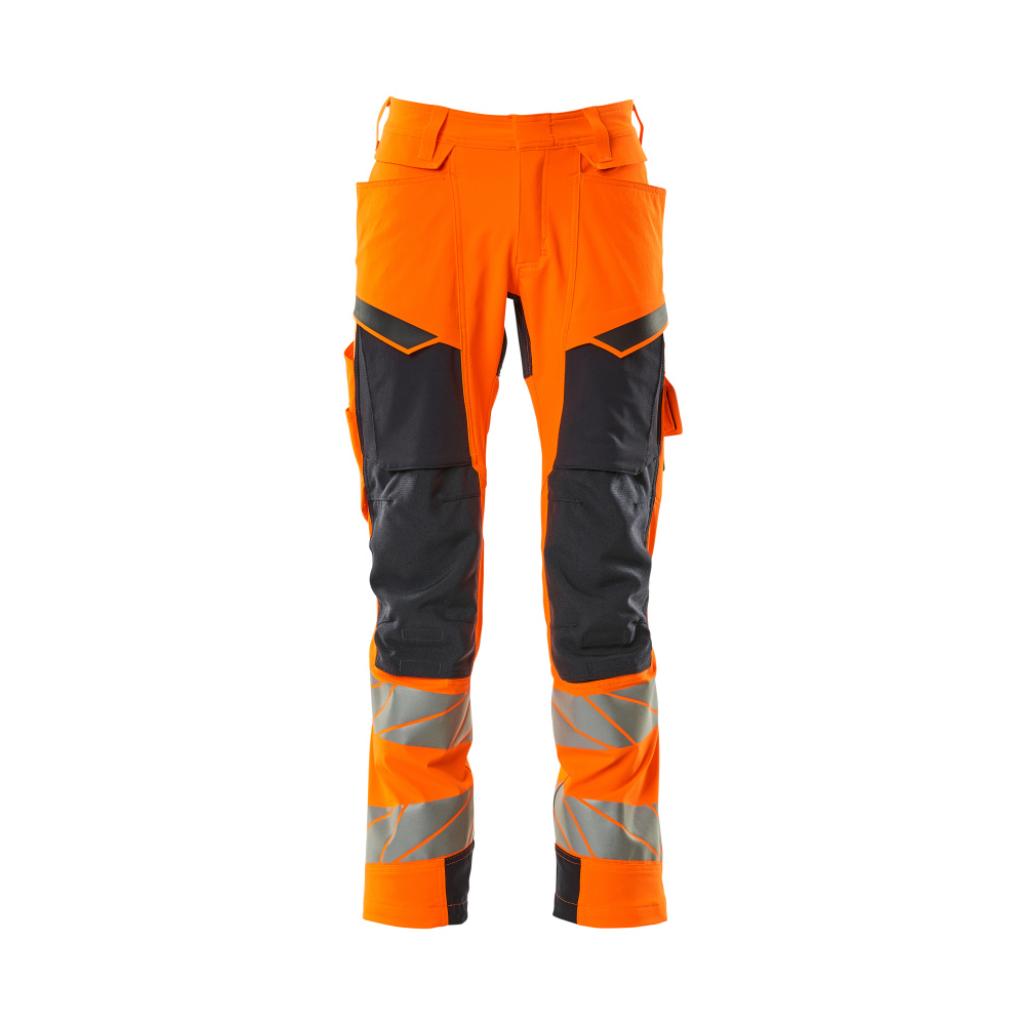SPODNIE Z KIESZENIAMI NA KOLANACH MASCOT ACCELERATE SAFE 19279-510; POMARAŃCZ HI-VIS/CIEMNY GRANAT
