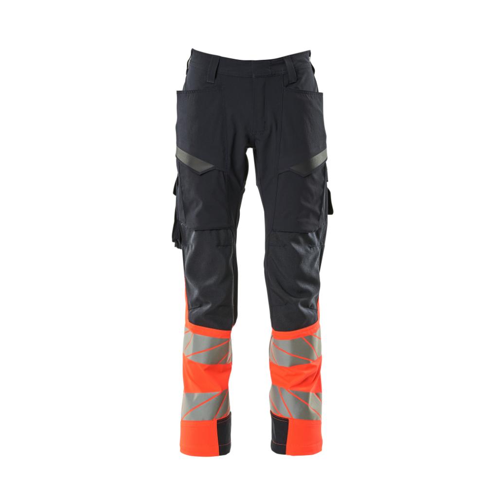 SPODNIE Z KIESZENIAMI NA UDACH MASCOT ACCELERATE SAFE 19379-510; CIEMNY GRANAT/CZERWIEŃ HI-VIS