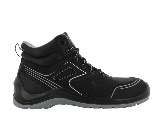SPORTOWY BUT OCHRONNY ESD O ŚREDNIM KROJU, KTÓRY NIE ZAWIERA METALU SAFETY JOGGER FLOW S3 MID, S3, ESD, SRC, CZARNY