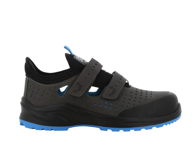 THE ULTRA BREATHABLE VEGAN SAFETY SANDAL SAFETY JOGGER MODULO S1PS SANDAL, S1 PS, ESD, FO, SR, SC, SZARY