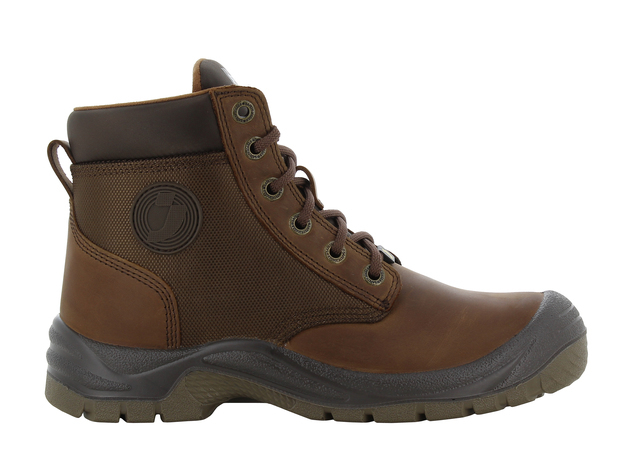 MODNY BUT OCHRONNY O NIEZWYKŁYCH WŁAŚCIWOŚCIACH TECHNICZNYCH SAFETY JOGGER DAKAR, S3, SRC, BRĄZOWY
