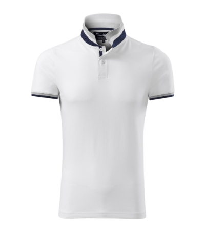 KOSZULKA POLO MĘSKA MALFINI PREMIUM COLLAR UP 256, BIAŁY