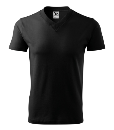 KOSZULKA UNISEX MALFINI V-NECK 102, CZARNY
