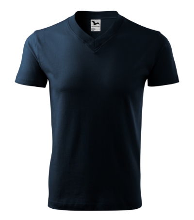 KOSZULKA UNISEX MALFINI V-NECK 102, GRANATOWY