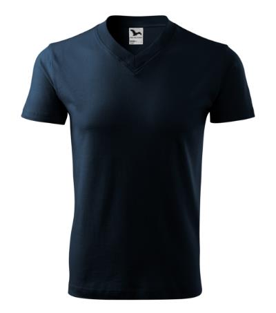 KOSZULKA UNISEX MALFINI V-NECK 102, GRANATOWY