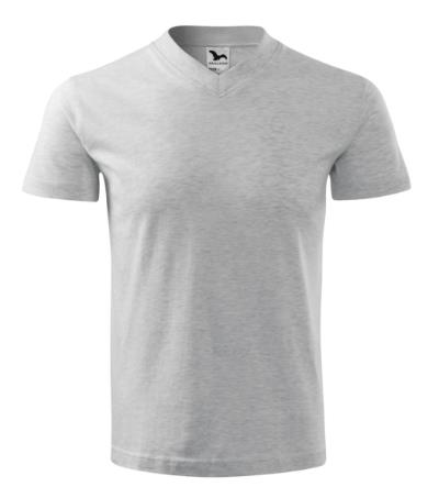 KOSZULKA UNISEX MALFINI V-NECK 102, JASNOSZARY MELANŻ