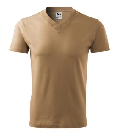 KOSZULKA UNISEX MALFINI V-NECK 102, PIASKOWY
