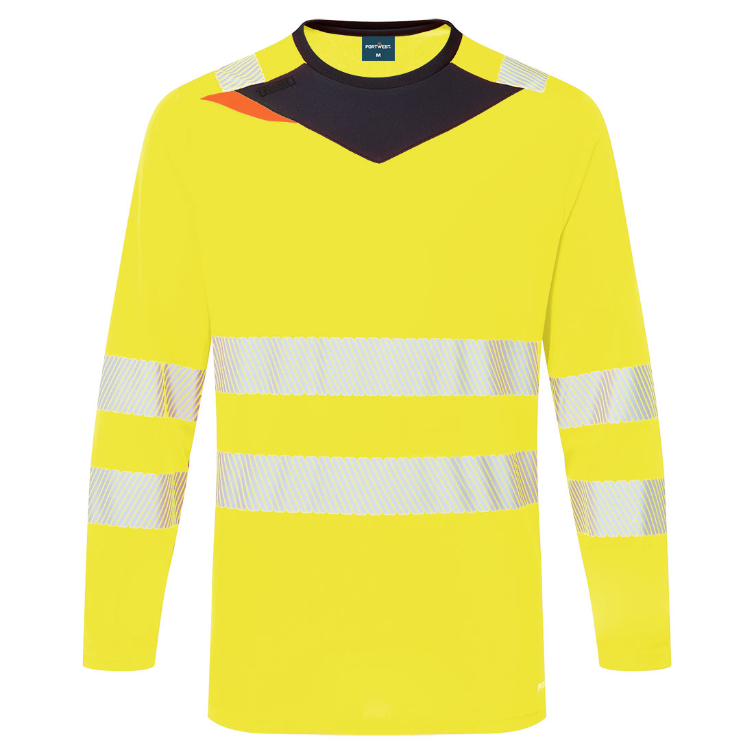 PORTWEST DX416 T-SHIRT OSTRZEGAWCZY Z DŁUGIMI RĘKAWAMI DX4; ŻÓŁTY/CZARNY