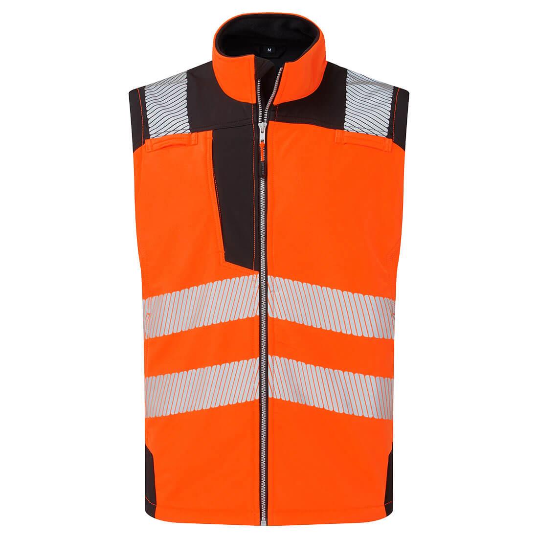 PORTWEST PW325 KAMIZELKA OSTRZEGAWCZA SOFTSHELL (3L); POMARAŃCZOWY/CZARNY