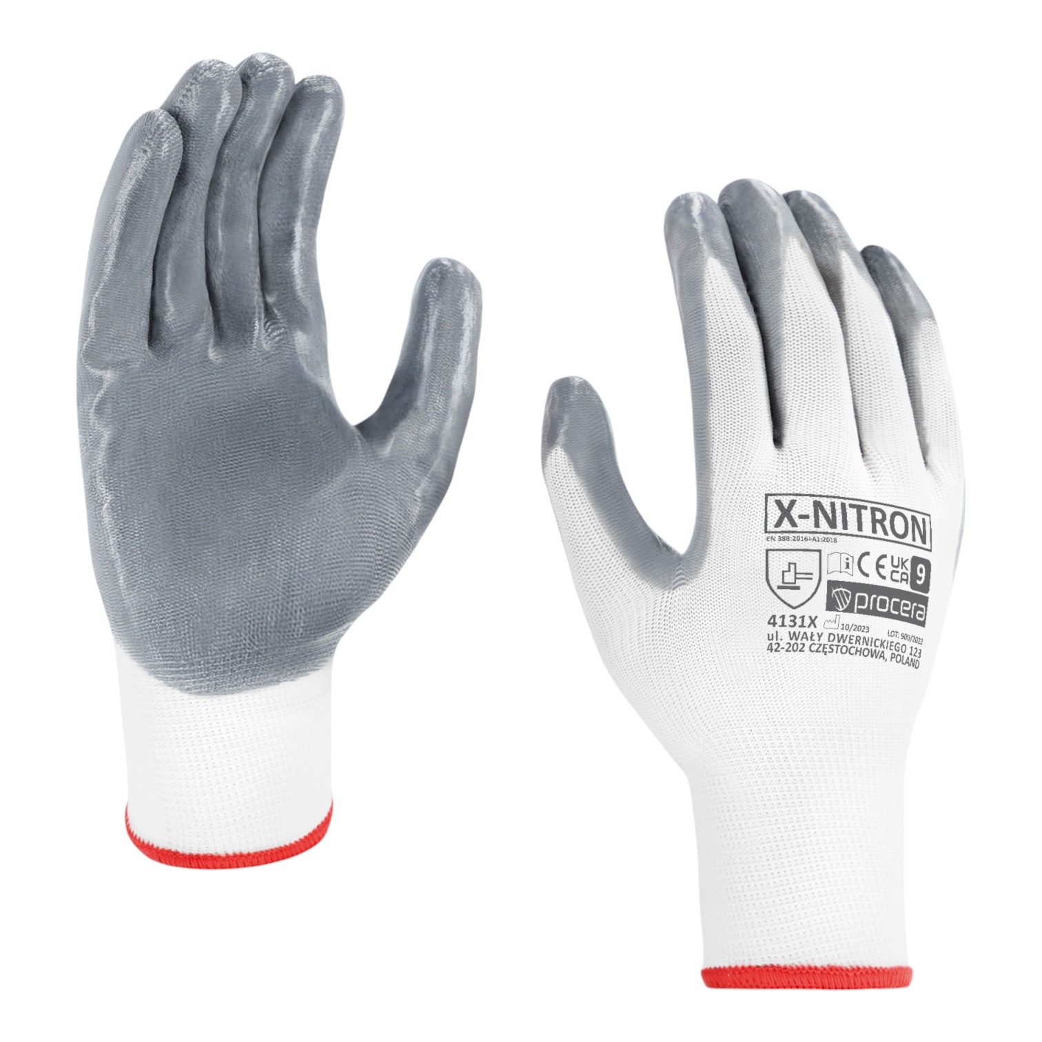 RĘKAWICE OCHRONNE POWLEKANE NITRYLEM X-NITRON; BIAŁY