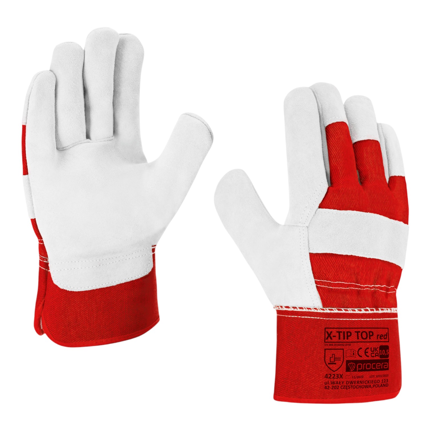 Rękawice robocze ze skórą dwoinową PROCERA - wytrzymałość i komfort