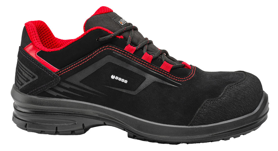 Obuwie ochronne BASE Dione Shoe S3L FO SR; Czarny/Czerwony