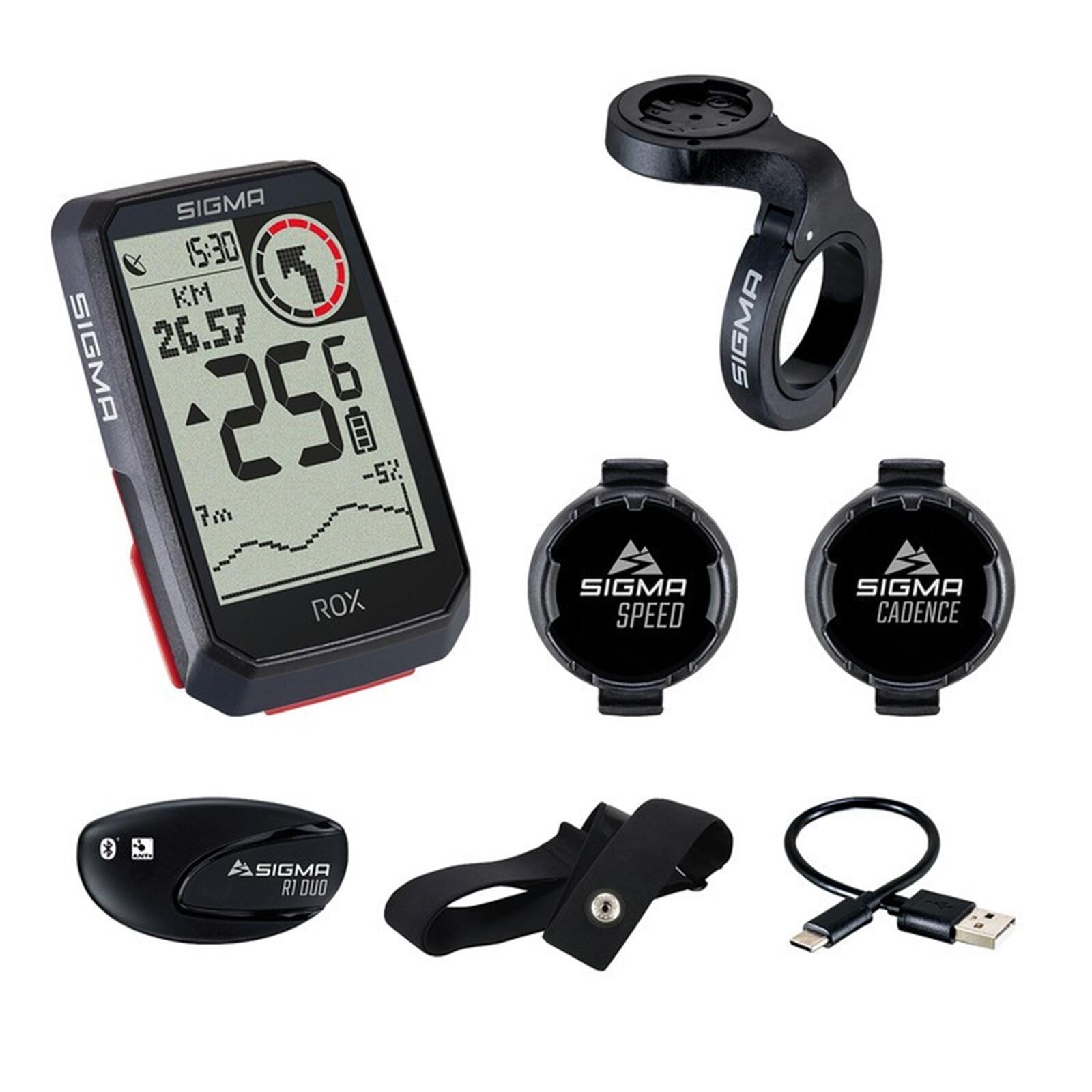 Sigma SPORT SPORT ROX 4.0 Bike Computer Set incl. Stem Bracket + HR + Speed/Cadence Sensor, czarny 2022 Nawigacje rowerowe 01064