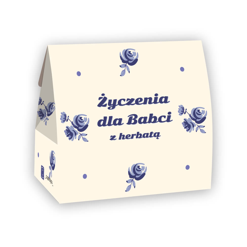 Gotowy zestaw prezentowy Życzenia dla Babci herbata sypana liściasta PREMIUM 5 saszetek MIX różne smaki prezent upominek na Dzień Babci