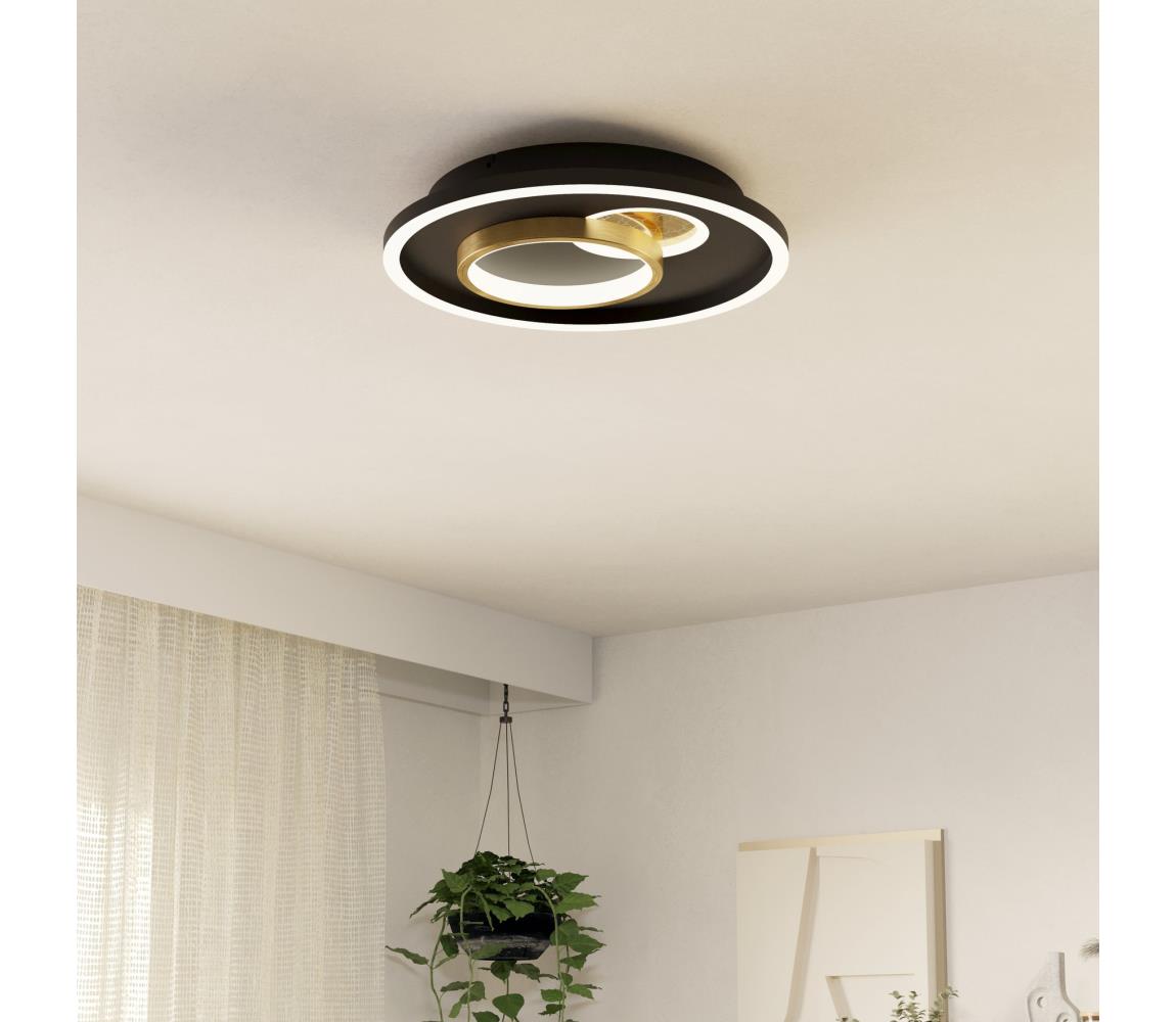 Eglo 901244 - LED Plafon TIRIOLO 1xLED/14W/230V+1xLED/8,5W czarny/złoty