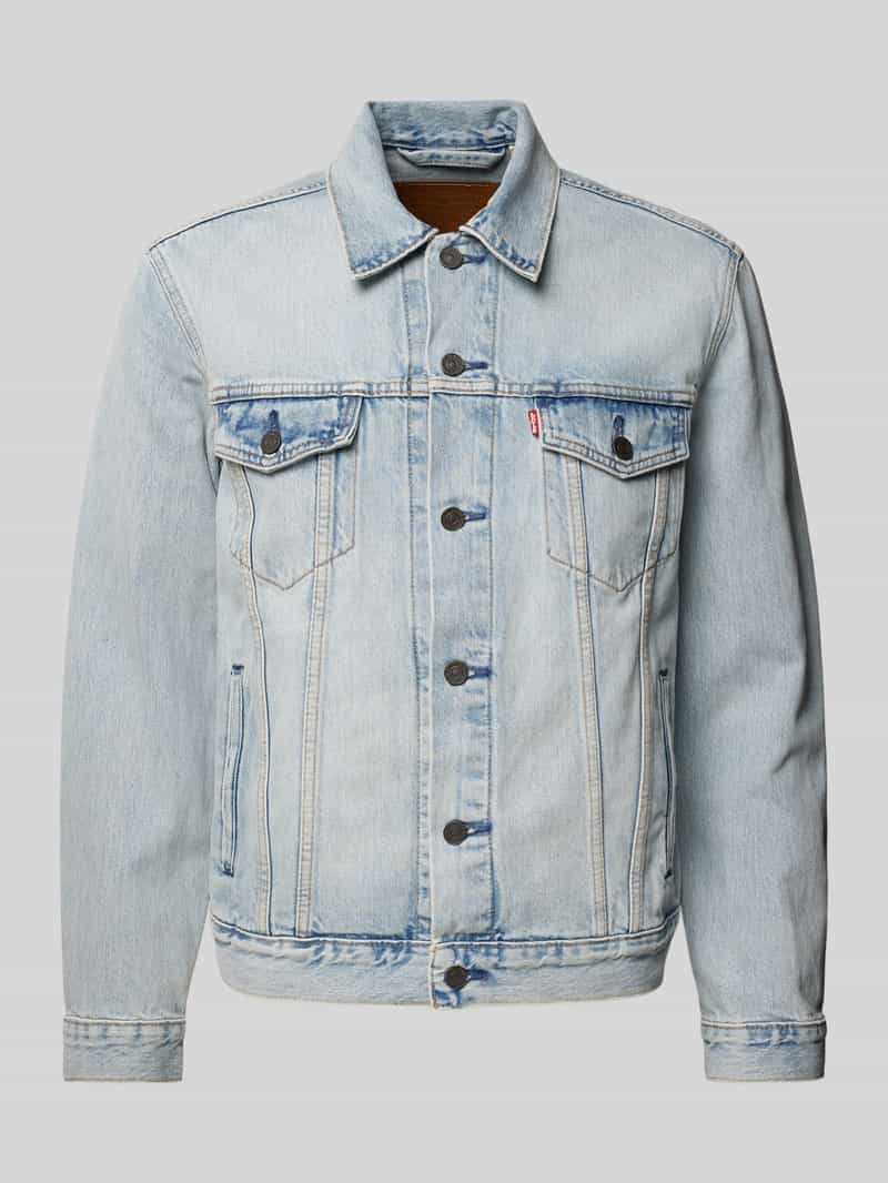 Kurtka jeansowa z kieszeniami z patką na piersi model ‘THE TRUCKER JACKET’