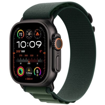 Pasek do Apple Watch (44/45/46/49mm) L Ciemnozielony (Tytan czarny)